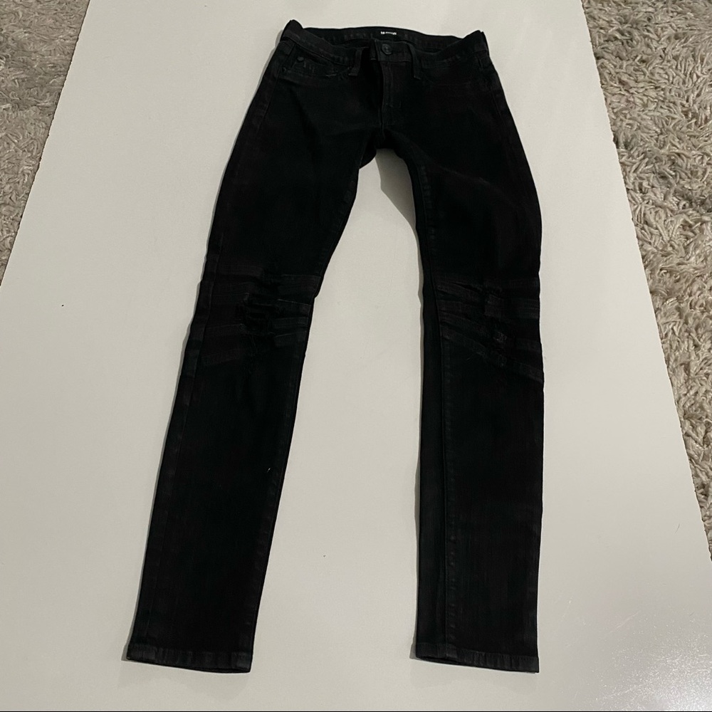 Hudson jeans krista skinny destroyed black size 25 - Picture 2 of 8